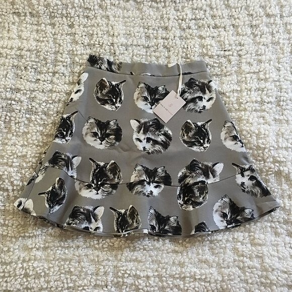 ❤︎ Paul & Joe Sister ❤︎ Cat Print TINA Skirt - Picture 2 of 6